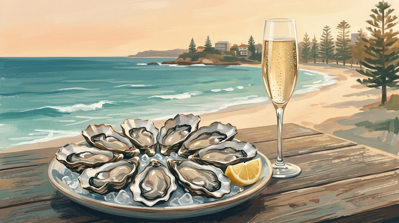 Comer junto al mar — Comida y vino